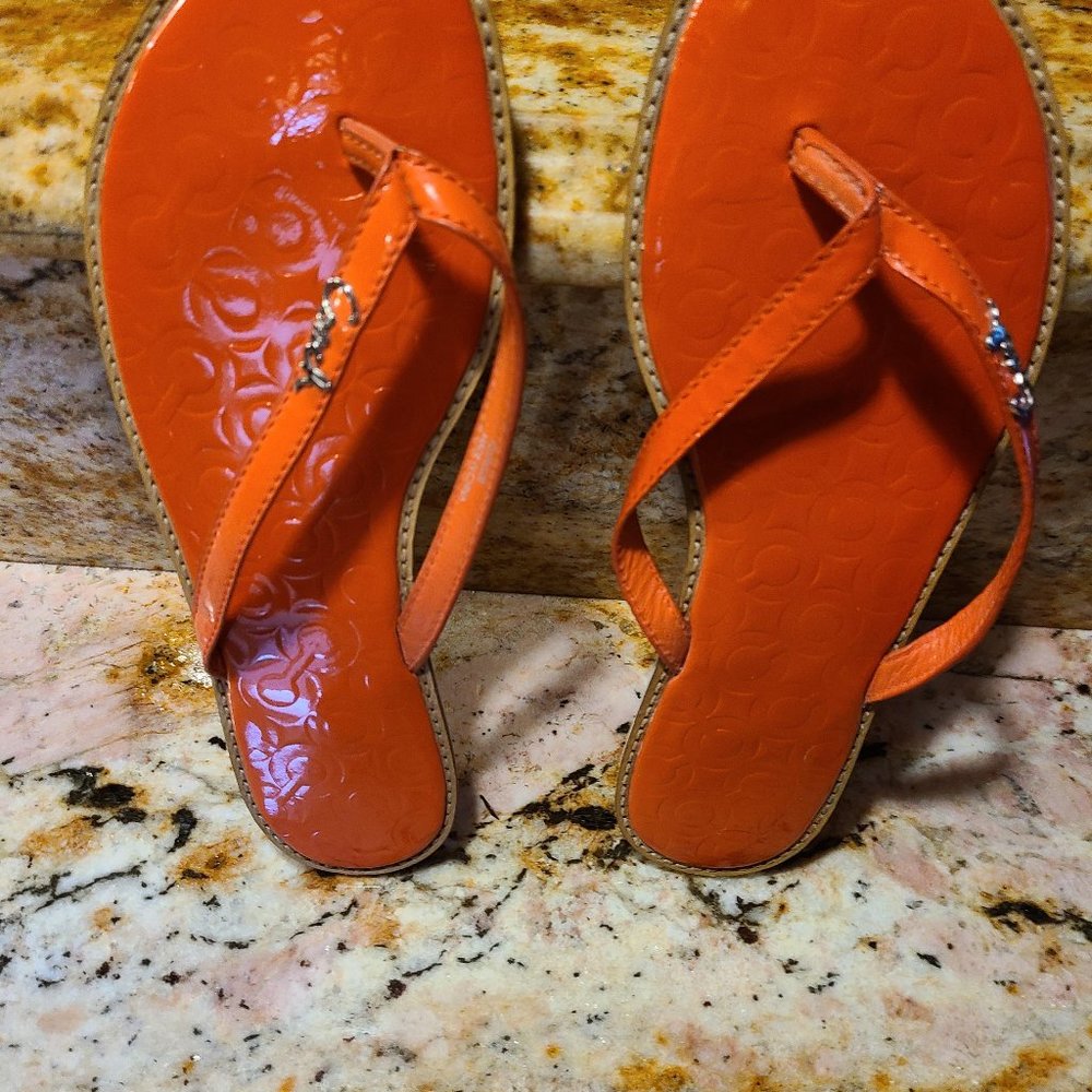 Coach Coral Flip Flops - like new